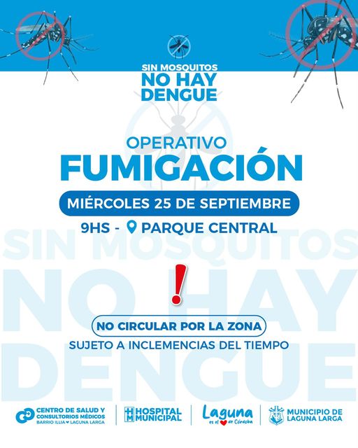 Laguna Larga: operativo fumigación contra el&nbsp;Dengue